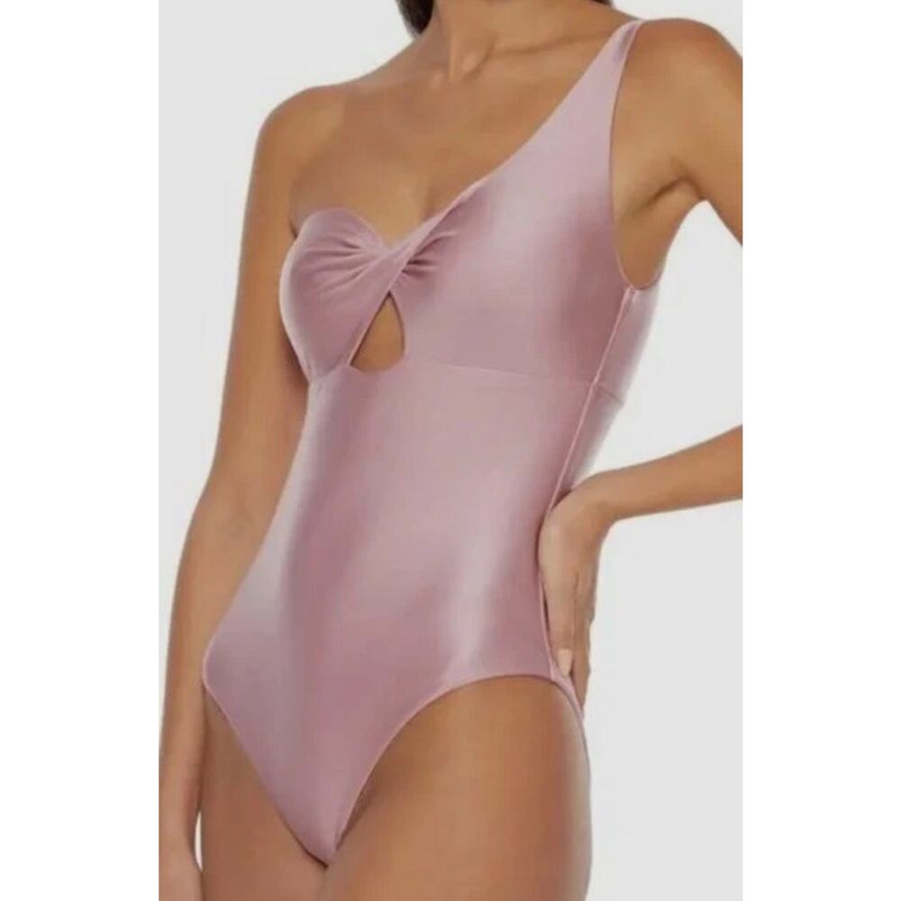 Skin The Phoebe one-shoulder twisted cutout swimsuit Size XS "Rose" or "Pink".